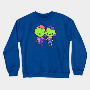 Cute Kawaii Zombie Couple Cartoon Crewneck Sweatshirt